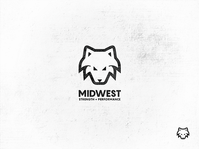 Midwest Strength + Performance brand mark fitness gym icon logo logo design logo mark performance strength symbol wip wolf