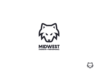Midwest Strength + Performance (final) brand mark final fitness gym icon logo logo design logo mark performance strength symbol wolf