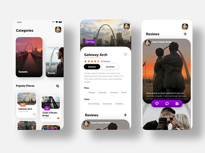 Photography Location Finder | App Concept app design branding concept design design high fidelity photographer photography ui ux