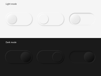 Day 15 - On/Off switch component dailyui dark theme design light theme neumorphism switch