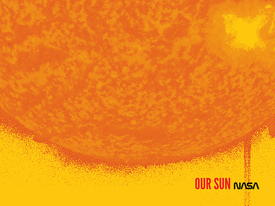 Sun halftone planets. 2nightstand poster. screen print space sun