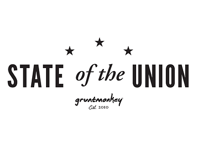 State of the Union black and white gruntmonkey stars typography