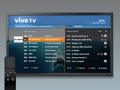 EPG UI for VIVO tv interaction tvapps ui ui design ux