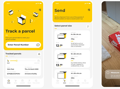 Parcel Tracking AR Application illustration mobile app design ui ux