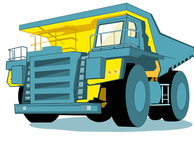 Truck Illustration blue bold colors flat graphic green illustration procreate truck truck illustration trucks