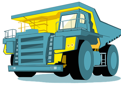 Truck Illustration blue bold colors flat graphic green illustration procreate truck truck illustration trucks