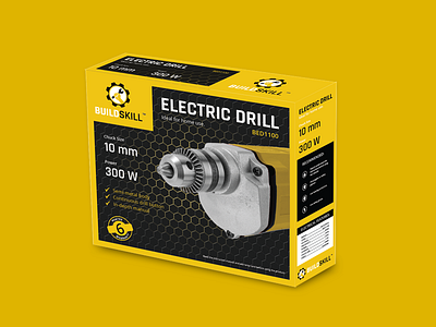 Buildskill box design black box box design design drill electric product product design yellow