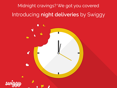 Facebook Post Night Deliveries clock facebook post fb post food night night deliveries red time white yellow