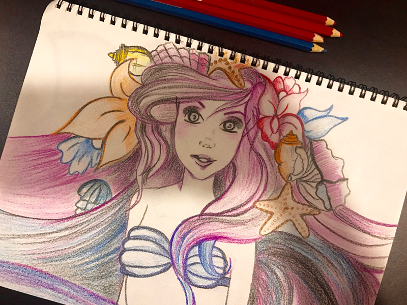 Ariel Disney The Little Mermaid Colored Pencils Drawing — Steemit