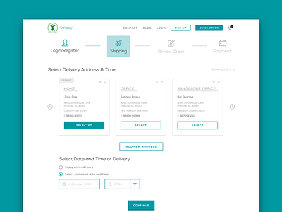 Checkout Process - 4macy cart casual shopping checkout delivery ecommerce green medicine industry medicines products ui design web design website