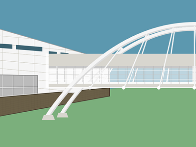 UAA Design Illustration block blue bridge bridge design building building illustration green icon illustration presentation windows