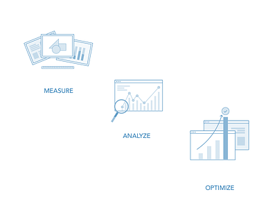 Feature Icons wao.io analyse blue colors features green icons illustration measure optimise user experience product web ui websites