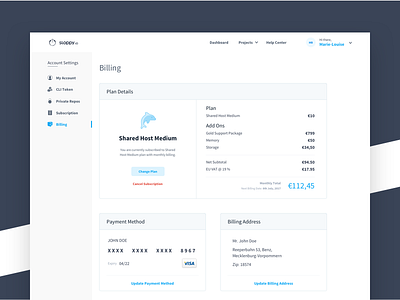 Sloppy.Io Billing address checkout clean method payment paypal plans pricing subscriptions ui ux visa