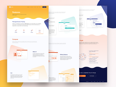 Sloppy.Io Features Page beautiful blue blue and yellow bold flat germany illustration landing page user interface vector web design yellow