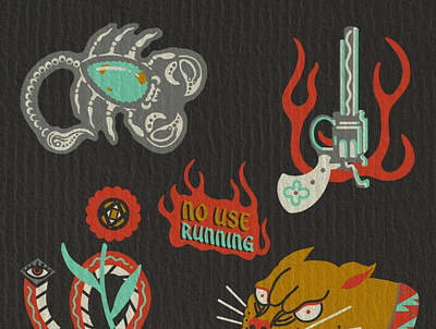 No Use Running chainstitch design illustration illustrator minimal procreate tattoo traditional art