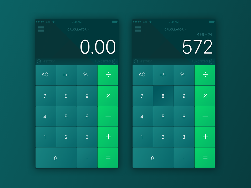 Calculator by Leonardo Demurtas on Dribbble