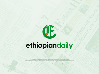 Ethiopian Daily - News Portal adobe branding combination daily design ethiopia graphic design green identity illustrator logo modern news newspaper pictogram red symbol traditional typography yellow