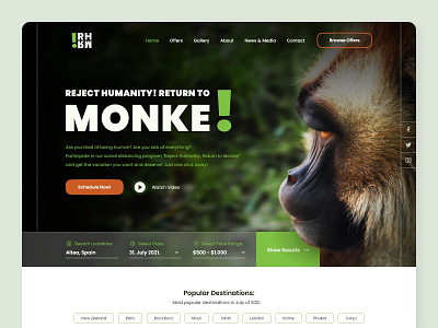 Return to Monke! adobe adobe xd design graphic design home humanity internet landing page monke product design reject repost return to travel ui user experience user interface ux web