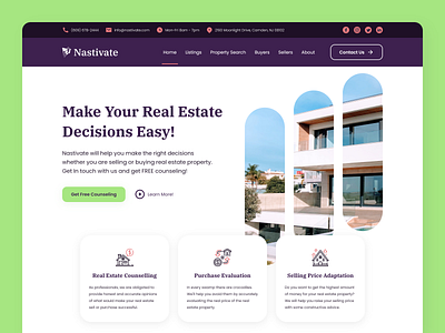 Nastivate - Real Estate Agency adobe agency branding design estate figma graphic design home landing logo page real typography ui user experience design user interface design ux vector web xd