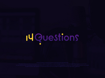 14 Questions 14 adobe branding combination design graphic design growth illustrator interview logo logotype mark podcast professional purple questions typography vector wordmark yellow