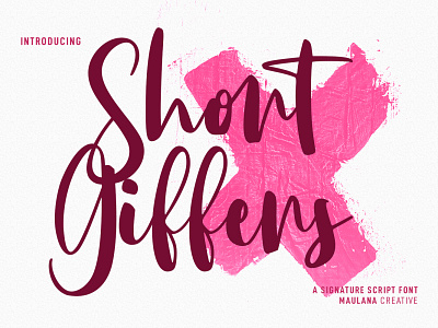 Short Giffers Script Font Webfont 3d animation branding graphic design logo motion graphics party