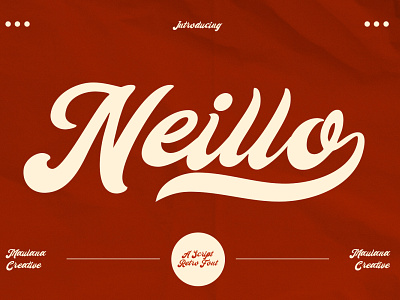 Neillo Retro Script Font 3d animation app branding design font fonts graphic design grunge helvetica illustration logo modern motion graphics nostalgic party signature sport typography ui