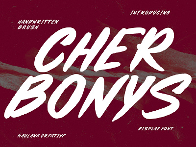 Cherbonys Handwritten Brush Display Font brush font fonts handmade handwritten modern slanted summer typeface