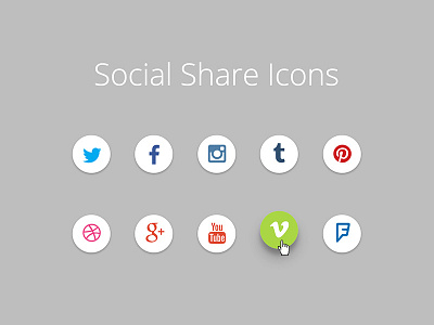 Social Share Icons css freebie github html icons networks open source share social