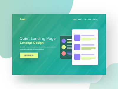 Quiet - Landing page concept 2018 agency clean design illustration landing page logo minimal modern typography ui vector website