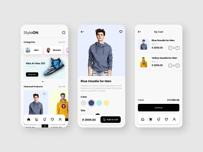 StyleOn Ecommerce App Ui 3d abstract logo animation branding company logo design ecommerce app ecommerce app ui ecommerce app ui ux graphic design logo minimal motion graphics ui