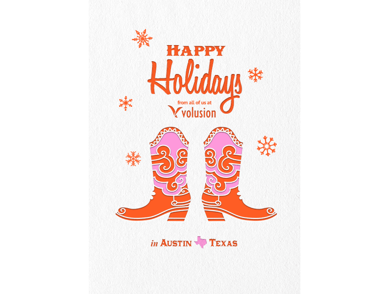 Volusion Email Holiday Card animated gif animation austin boots cowboy email greeting card holiday texas