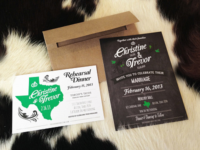 Wedding Invitation austin chalkboard greeting card invitation koozie marriage rsvp sticker texas thankyou wedding