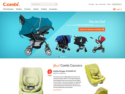 Ecommerce Website Homepage baby carseat combi ecommerce homepage mobile responsive stroller webdesign