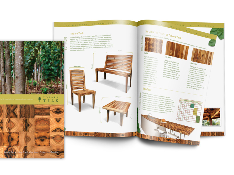 Tobara Teak Catalog Brochure cutting board trees magazine furniture wood teak product brochure catalog print