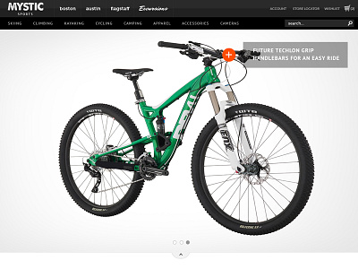 Product Page Slider / Feature Hover bicycle bike demo e commerce ecommerce product product page sports web design