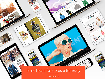 Homepage Section for ecommerce Themes animate color devices ecommerce homepage parallax responsive templates theme website