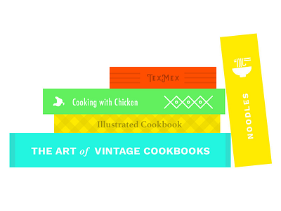 Vintage Cookbooks art graphic design illustration simple