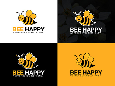 Bee Logo Design bee happy logo bee illustration bee logo branding branding design business logo company branding company logo free logo design honey bee honey logo honey logo design illustration logo design logo design branding logo maker logo maker online logo mark logotype sweet logo