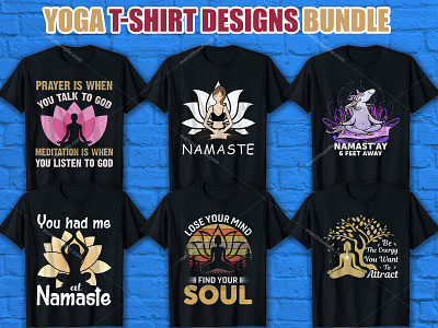 Yoga T Shirt Design Bundle