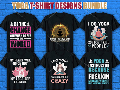Yoga T Shirt Design Bundle