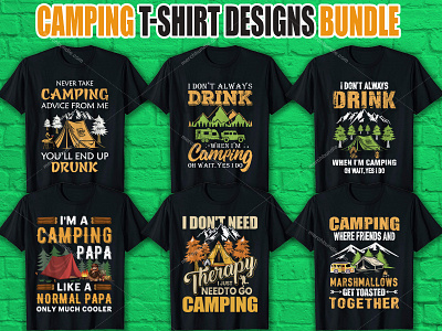 Camping T Shirt Design Bundle