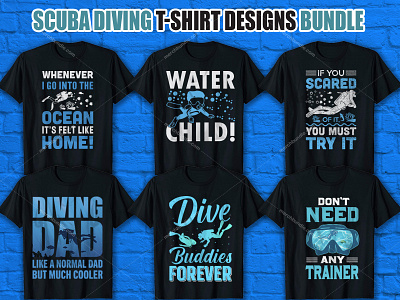 Scuba Diving T Shirt Design Bundle scuba diving t shitr