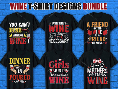 Wine T Shirt Design Bundle logo wine t shitr