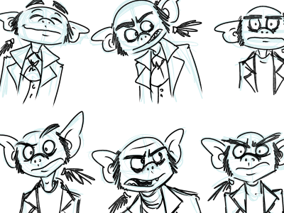 Simon Faces character design goblin mixed humanoid mayhem simon peters