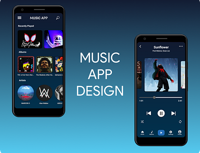 Music App Design Concept adobe xd android animation app design figma icon material ui materialdesign prototype animation ui ui ux ui design uidesign uiux ux ux design uxdesign