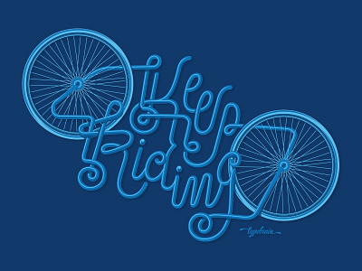 Keep Riding bicicleta bicycle lettering letters tipografía type typography vector