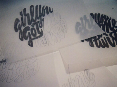 "Girl you got me twisted" Process lettering sketch tipografía type typography wip