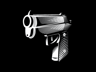 Gun crosshatch grabado gun halftone illustration ilustración pistola vector
