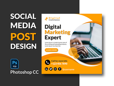 Social Media Post Design Digital Marketing Ad social media post template