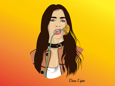Art Illustration Dua Lipa adult attractive caucasian closeup color day fresh girl green isolated lips mouth natural person rose sexy skin style sweet valentine
